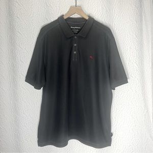 TOMMY BAHAMA Island Zone Supima Cotton Blend Dark Grey Polo